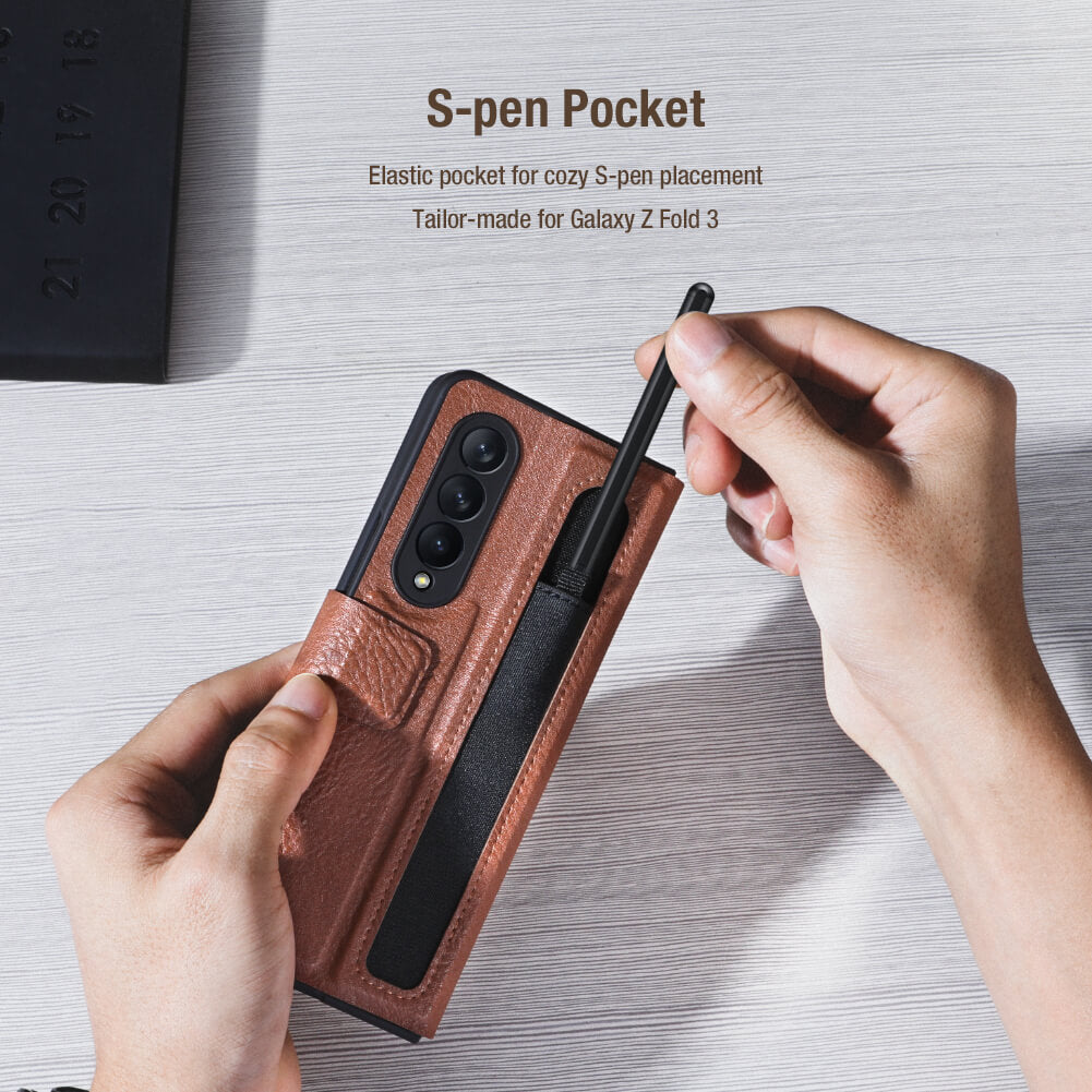 Nillkin Samsung Galaxy Z Fold3 / Fold4 Luxury Leather Case With Pen Pocket