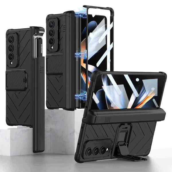 Magnetic Hinge Case for Samsung Galaxy Z Fold 4 5G / Fold 3 5G Cover Shockproof Armor Flip Stand Holder Full Protective Camera Shell