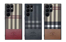 Load image into Gallery viewer, Santa Barbara Polo PLAID Premium Leather Case For  Samsung S23 Ultra
