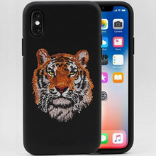 Load image into Gallery viewer, Embroidered Design High Quality Design Black Leather Case For iPhone X/XS
